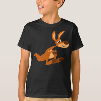 可愛い漫画間抜けカンガルーの子どもTシャツ Tシャツ