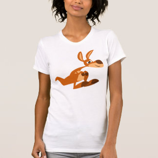 可愛い漫画間抜けカンガルー女子Tシャツ Tシャツ