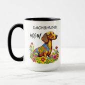 可愛い漫画AIダックスフント母 マグカップ (左)