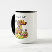 可愛い漫画AIダックスフント母 マグカップ (正面左)