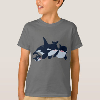 可愛い漫画OrcaファミリーキッズTシャツ Tシャツ