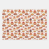 可愛い焼いたスイーツベリータイル模様 ラッピングペーパーシート (正面2)