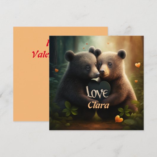 可愛い熊が恋に抱き込む (正面/裏面)