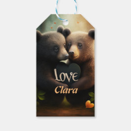 可愛い熊が恋に抱き込む ギフトタグ