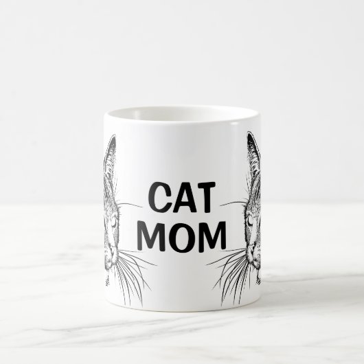 可愛い熱狂するキャットレディーキットン子猫マママギフトレディース コーヒーマグカップ (中央)