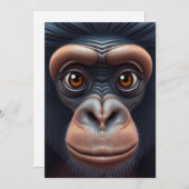 可愛い熱狂するチおもしろいンパンジーポートレート シーズンカード (正面/裏面)