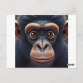 可愛い熱狂するチおもしろいンパンジーポートレート ポストカード (裏面)