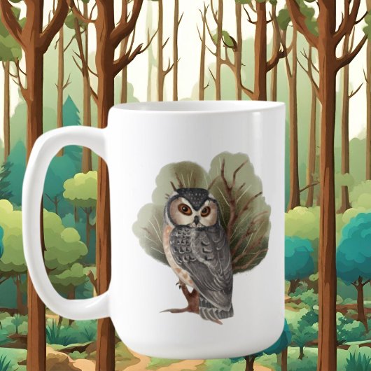 可愛い熱狂するフクロレディーアッド文字 コーヒーマグカップ