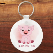 可愛い熱狂する豚の女追加文字 キーホルダー (正面)