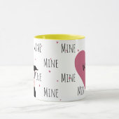 可愛い熱狂するMoooについて"私"牛の愛のパおもしろいン マグカップ (中央)