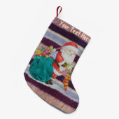 可愛い父のクリスマスのラッピングは編み物 スモールクリスマスストッキング (正面 (吊り時))