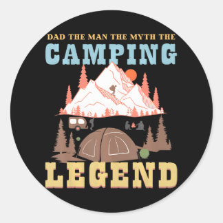 可愛い父の日のパパ男の神話The Myth ラウンドシール