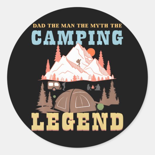 可愛い父の日のパパ男の神話The Myth ラウンドシール (正面)