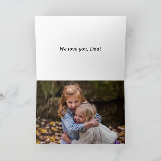 可愛い父親の日パーソナライズされたカード内の写真 サンキューカード (内部)
