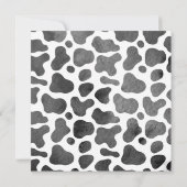 可愛い牛とブルーパーティー帽子&ボウタイ招待 (裏面)