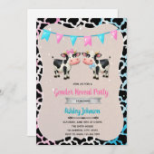 可愛い牛の性別が招待を明かす 招待状 (正面/裏面)