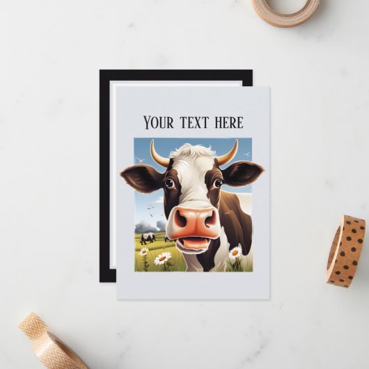 可愛い牛の恋人はメッセージを追加任意の目的ノートカード ノートカード (正面/裏面インサイチュ)