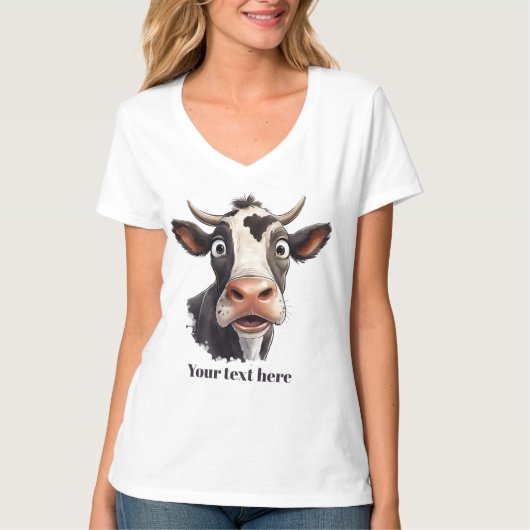 可愛い牛の愛好家のカスタマイズ Tシャツ (正面)