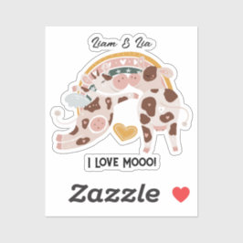 可愛い牛の贈りカスタマイズ物が大好き シール