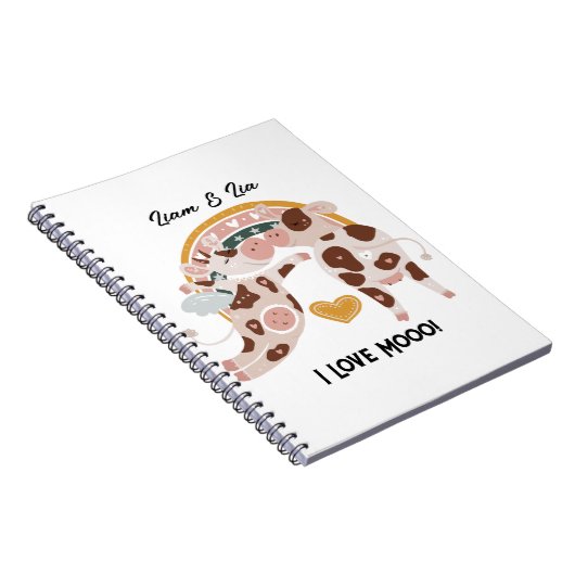 可愛い牛の贈りカスタマイズ物が大好き ノートブック (右側)