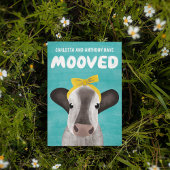 可愛い牛をテーマにした引越し住所 案内状