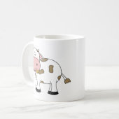 可愛い牛デザイン愛らしい牛の飼育動物アート コーヒーマグカップ (正面左)