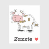 可愛い牛デザイン愛らしい牛の飼育動物アート シール (シート)