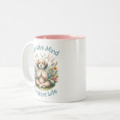 可愛い犬おもしろい好き心遣い前向き引用文 ツートーンマグカップ (正面左)