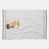 可愛い犬かぼちゃスパイスキッチンタオル キッチンタオル (横)