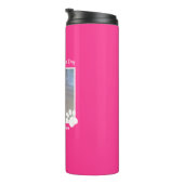 可愛い犬がピンクのワン写真バレンタインデーTherma タンブラー (回転右)