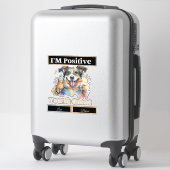 可愛い犬が親指を立ててあなたは前向きいる素晴らし シール (スーツケース)