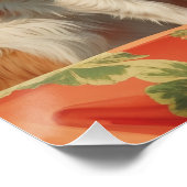 可愛い犬とラテンアメリカ系女性ピンアップ ポスター (コーナー)