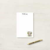 可愛い犬と名前をカスタムするシンプルパーソナライズされた ポストイット (デスク上)