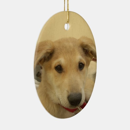 可愛い犬と子犬Mans第二最高のの友人.png セラミックオーナメント (右)