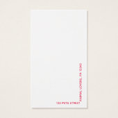 可愛い犬と猫のカラフルペットケアビジネスカード (裏面)