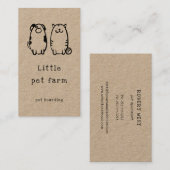可愛い犬と猫のドードゥーのペットの搭乗 名刺 (正面/裏面)