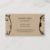 可愛い犬と猫のドードゥーのペットの搭乗 名刺 (裏面)