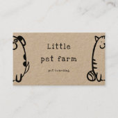 可愛い犬と猫のドードゥーのペットの搭乗 名刺 (正面)