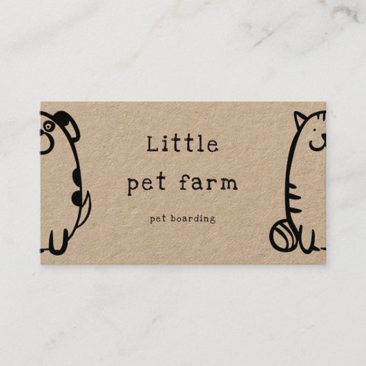 可愛い犬と猫のドードゥーのペットの搭乗 名刺 (正面)