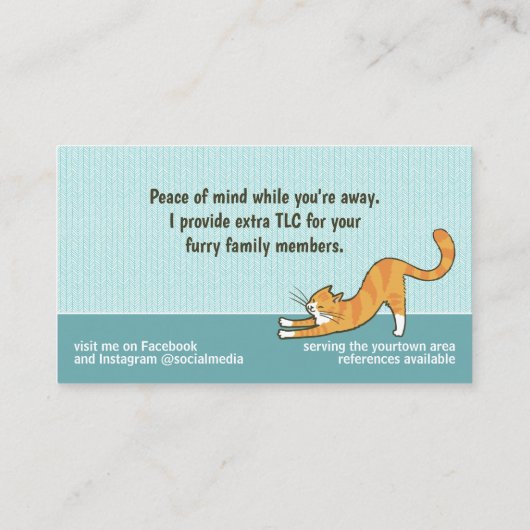 可愛い犬と猫ペット気に座おもしろい 名刺 (裏面)