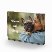 可愛い犬と飼い主パーソナライズされた フォトブロック (右)