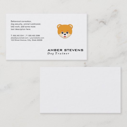 可愛い犬のアイコン 名刺 (正面/裏面)