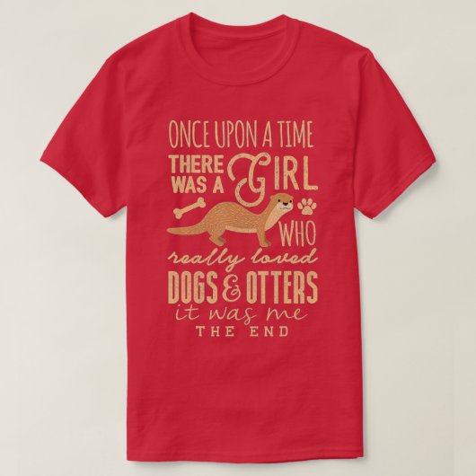 可愛い犬のオッターガール本当に犬とOが大好き Tシャツ (デザイン正面)