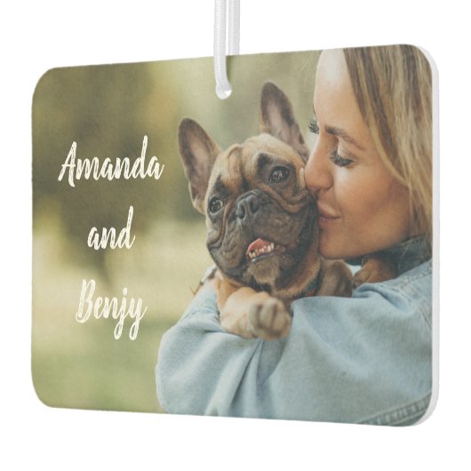 可愛い犬のオーナー パーソナライズされた カーエアーフレッシュナー (左)