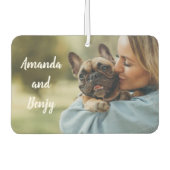 可愛い犬のオーナー パーソナライズされた カーエアーフレッシュナー (正面)