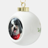 可愛い犬のクリスマスオーナメント、K-Ceeスカーフ セラミックボールオーナメント (右)