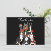 可愛い犬のクリスマス感謝していユーホリデー葉書 サンキューカード (スタンド正面)
