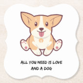 可愛い犬のコースター ペーパーコースター (正面)