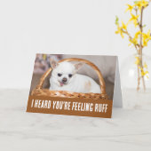 可愛い犬のチワワ感じハフを手に入れる カード (黄色い花)