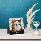 可愛い犬のバークボーン写真カスタマイズ名前 フォトプラーク (インサイチュ)